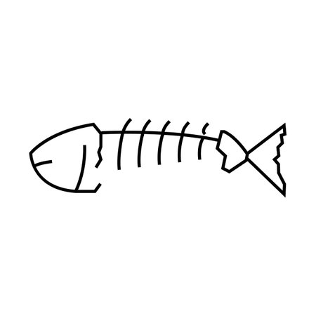 fish rotten food line icon vector illustrationのイラスト素材