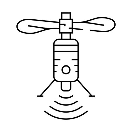 telecommunication drone line icon vector illustrationのイラスト素材