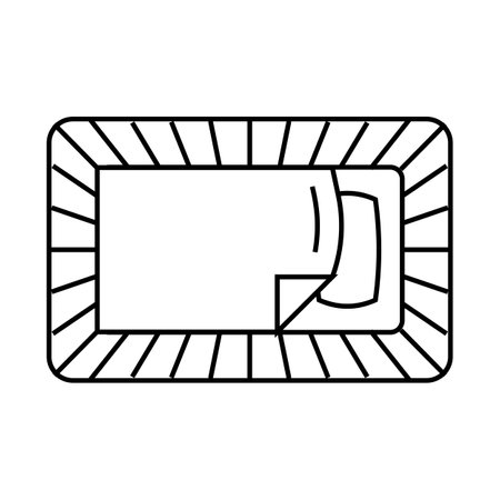 children bed top view line icon vector illustrationのイラスト素材