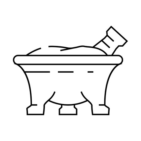molcajete mexican cuisine line icon vector illustrationのイラスト素材