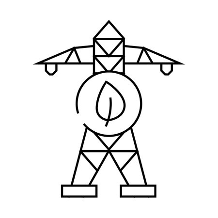 grid innovation electric line icon vector illustrationのイラスト素材