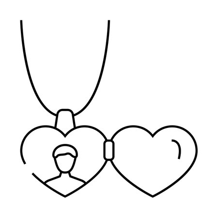 locket jewelry line icon vector illustrationのイラスト素材