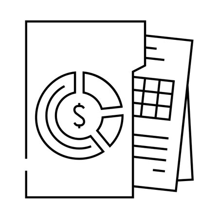 budgeting financial advisor line icon vector illustrationのイラスト素材