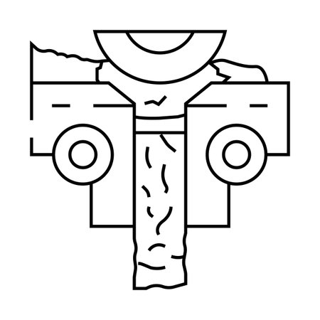 pressing wood pellets line icon vector illustrationのイラスト素材