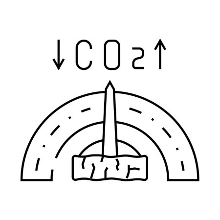 carbon neutral wood pellets line icon vector illustrationのイラスト素材