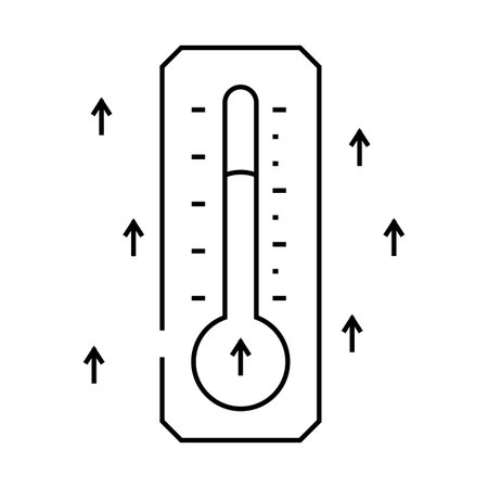 rising temperature gauge progress line icon vector illustration