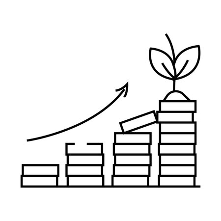 environmental sustainability business line icon vector illustrationのイラスト素材