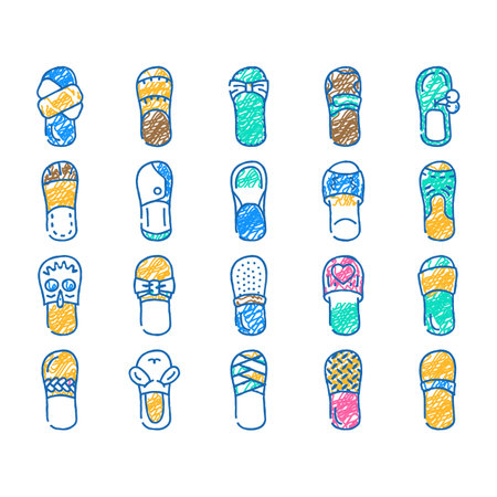 home footwear comfortable shoes icon hand drawnのイラスト素材