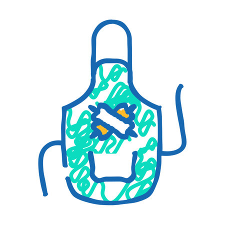 apron for cooking icon doodle illustrationのイラスト素材