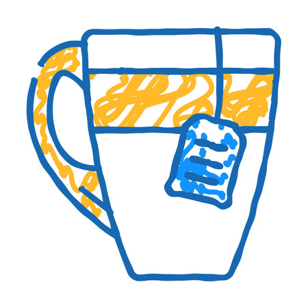 cup tea icon doodle illustrationのイラスト素材