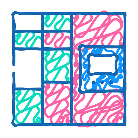 self-service mail or smart logistic system or digital lock icon doodle illustration