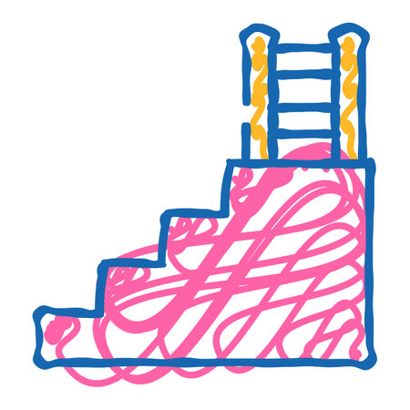 stairs and ladder construction icon doodle illustrationのイラスト素材