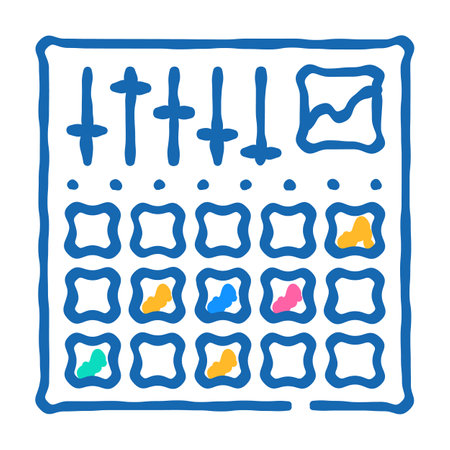 equalizer device flat icon doodle illustrationのイラスト素材