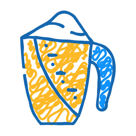 measuring cup with detergent icon doodle illustrationのイラスト素材