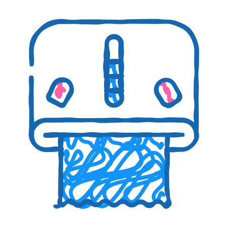 wall dispenser with wipes icon doodle illustrationのイラスト素材