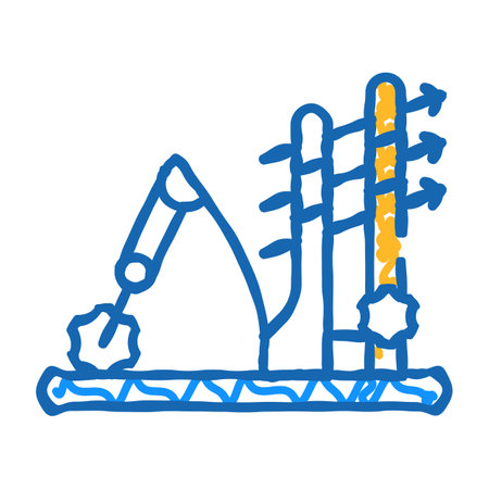 arrow thrower icon doodle illustrationのイラスト素材