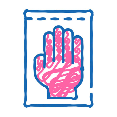 medical gloves sign icon doodle illustrationのイラスト素材