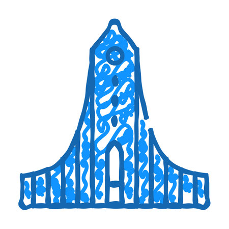 hallgrimskirkja religion building icon doodle illustrationのイラスト素材