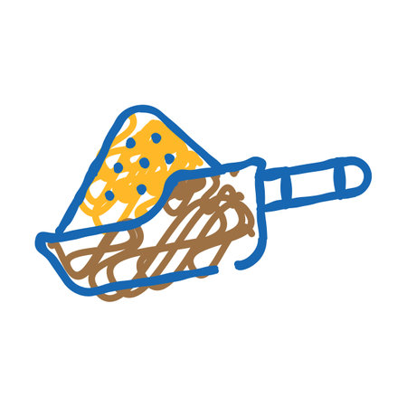 dried spices on scapula icon doodle illustrationのイラスト素材