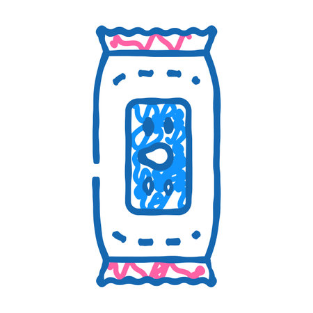 wet wipes package icon doodle illustrationのイラスト素材