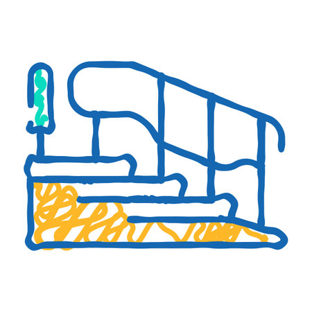 dynamic exercise ladder-bars icon doodle illustrationのイラスト素材
