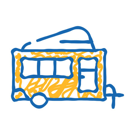 rising ceiling trailer icon doodle illustrationのイラスト素材