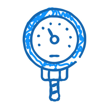 bimetallic thermometer icon doodle illustrationのイラスト素材