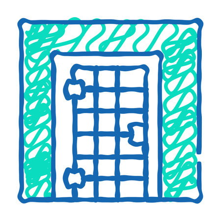prison cell door icon doodle illustrationのイラスト素材