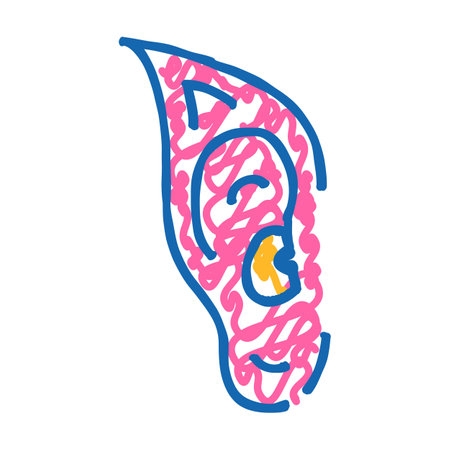 elf ears sign icon doodle illustrationのイラスト素材