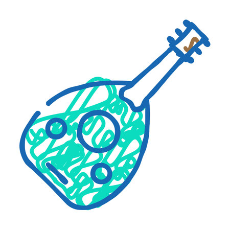 middle eastern music icon doodle illustrationのイラスト素材