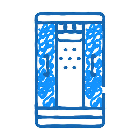shower room sign icon doodle illustrationのイラスト素材