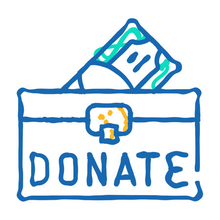 donate for hiv aids disease people icon doodle illustrationのイラスト素材