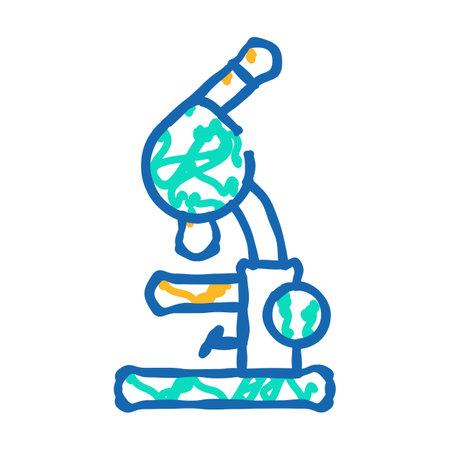 biology microscope icon doodle illustrationのイラスト素材