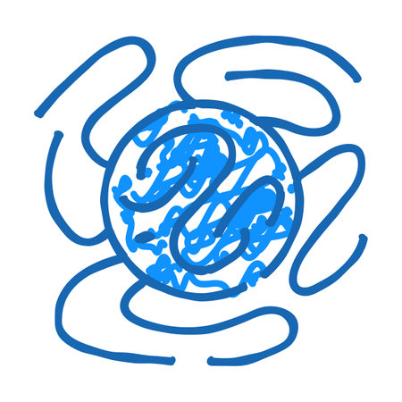 dangerous virus icon doodle illustrationのイラスト素材