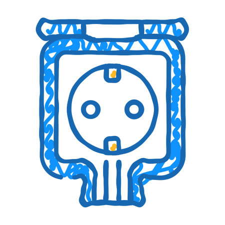 weatherproof socket icon doodle illustrationのイラスト素材