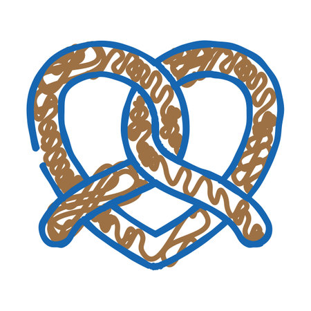 pretzel bakery food icon doodle illustrationのイラスト素材
