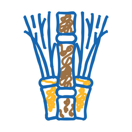 bamboo sticks icon doodle illustrationのイラスト素材