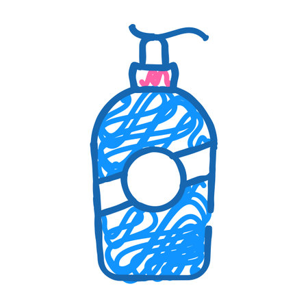 liquid soap bottle icon doodle illustrationのイラスト素材