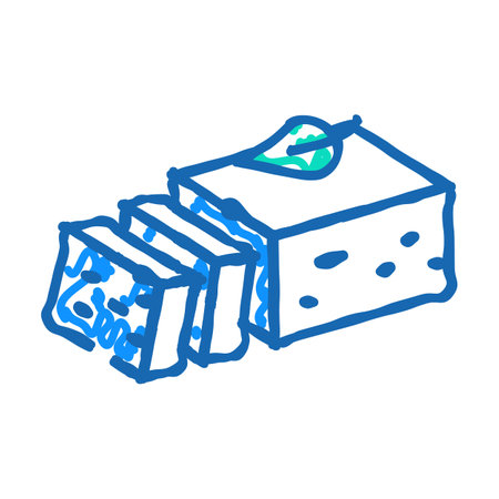 feta cheese icon doodle illustrationのイラスト素材