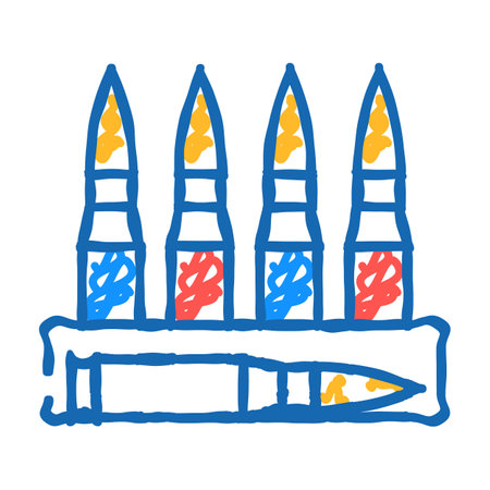 bullet for gun icon doodle illustrationのイラスト素材