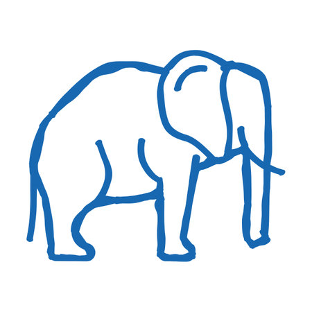 elephant animal icon doodle illustrationのイラスト素材