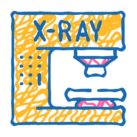 x-ray electronic equipment icon doodle illustration