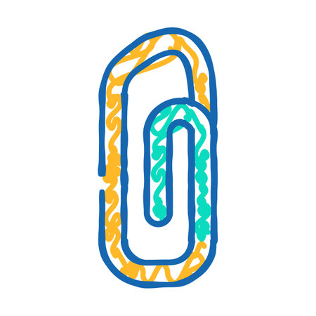 attach file icon doodle illustrationのイラスト素材