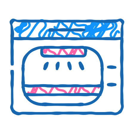 autoclave laboratory electronic equipment icon doodle illustrationのイラスト素材