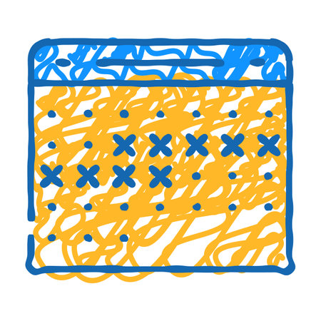 calendar planning icon doodle illustrationのイラスト素材