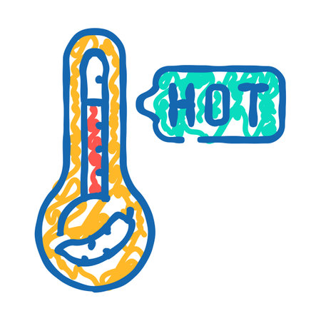 hot pepper spice scale icon doodle illustrationのイラスト素材
