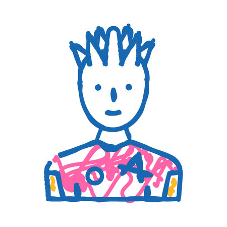 youth man icon doodle illustration