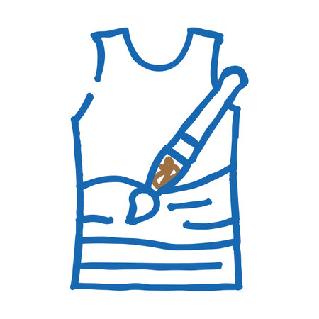 t-shirt coloring and drawing icon doodle illustrationのイラスト素材