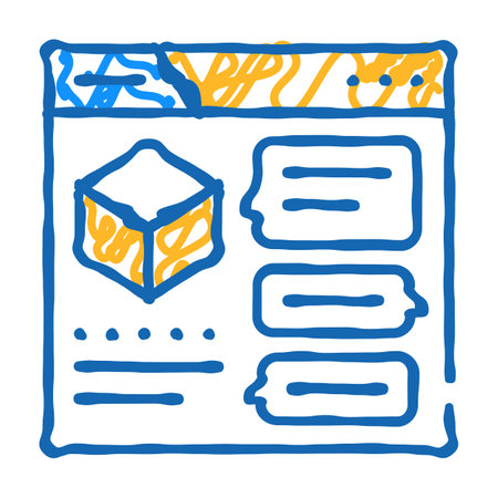 discussion production icon doodle illustrationのイラスト素材