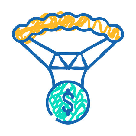 parachute tax icon doodle illustrationのイラスト素材